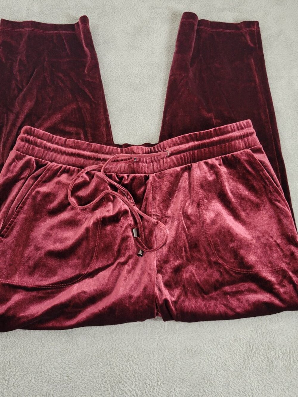 Torrid 1X Pants Womens Plus Burgundy Velour Jogger High Rise Straight BUR17E
